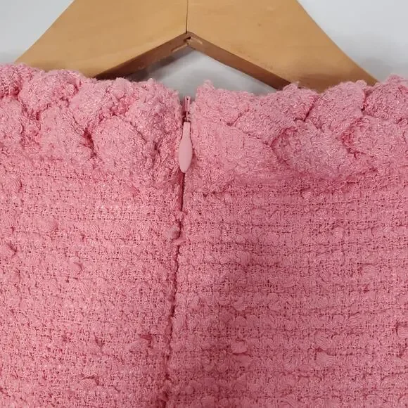 Tuckernuck Jackie Mini Shift Dress Light Pink Bubblegum Tweed Lined Size Small - Picture 7 of 10